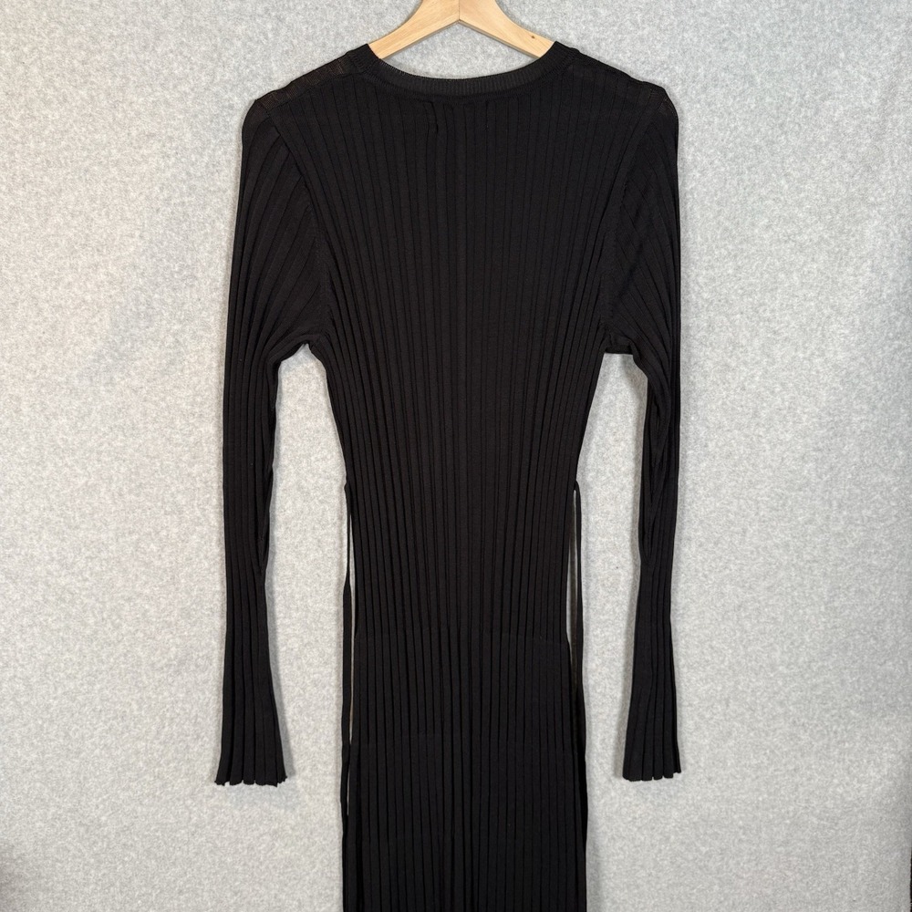 NWT DISSH Ada Midi in Black Long Sleeve Stretch Ribbed Knit Stretch Dress XS - Picture 3 of 8